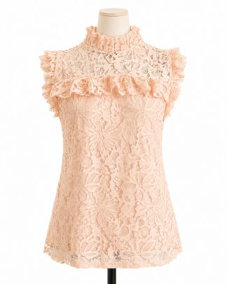 Blouse à dentelle rose pale