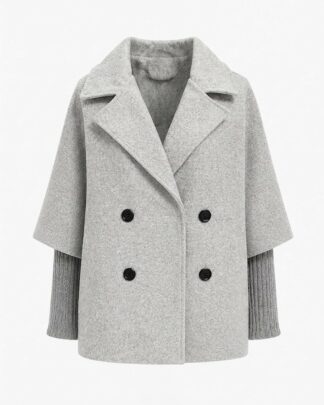 Veste manche en laine gris