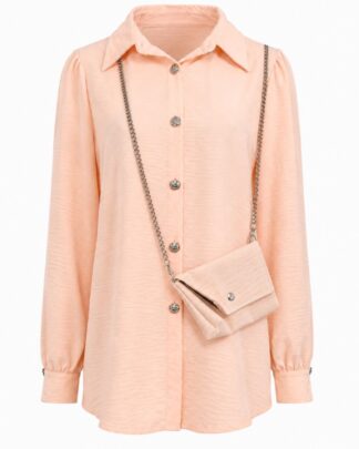 Chemise avec pochette rose saumon