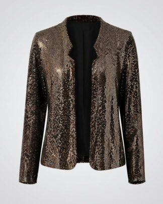 veste a paillettes dorées