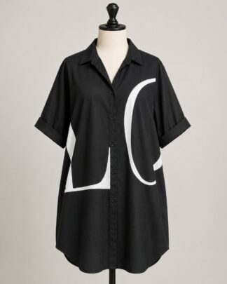 Robe chemise love noir oversize