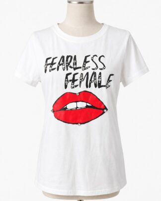 T-shirt Fearless female blanc
