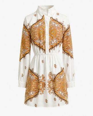 Robe à motif jaune blanche