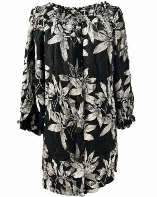 Chemise fleur noir et blanc