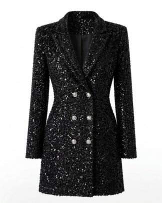 Robe/blazer paillette noir
