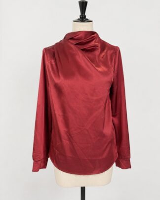 Blouse satin bordeaux