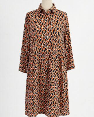 robe à motif triangle orange