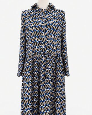 robe à motif triangle bleu