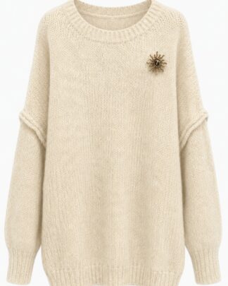 Pull soleil en laine blanc