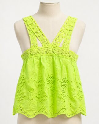 Crop-Top à dentelle vert