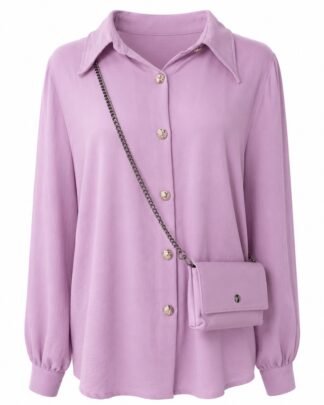 Chemise avec pochette mauve pastel