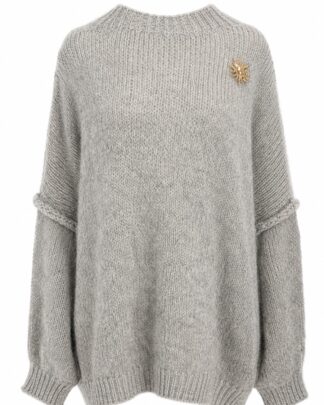 Pull soleil en laine gris