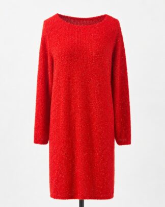 Robe a paillete en laine rouge