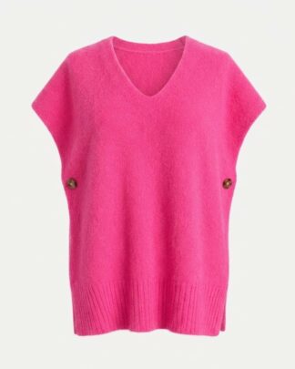Haut sans manche en laine rose
