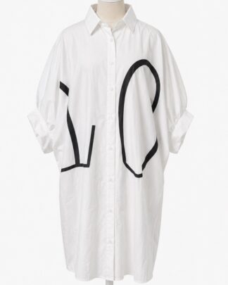 Robe chemise love blanc oversize