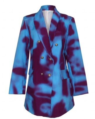 Blazer mauve et bleu