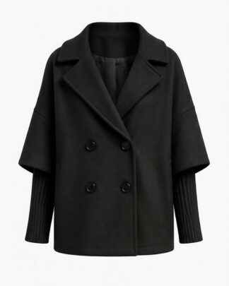 Veste manche en laine noir