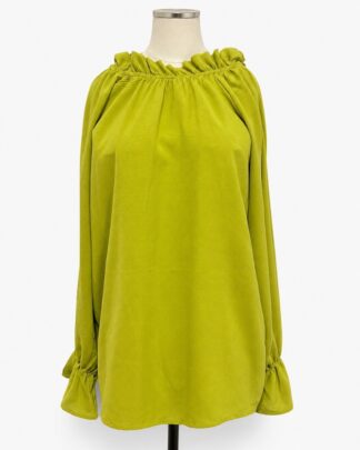 Blouse épaule découverte vert pomme