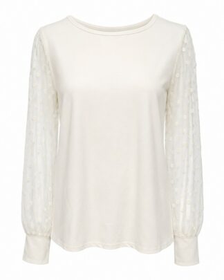 Haut à manche transparente blanc