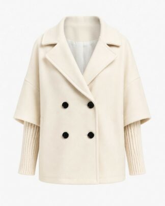 Veste manche en laine beige